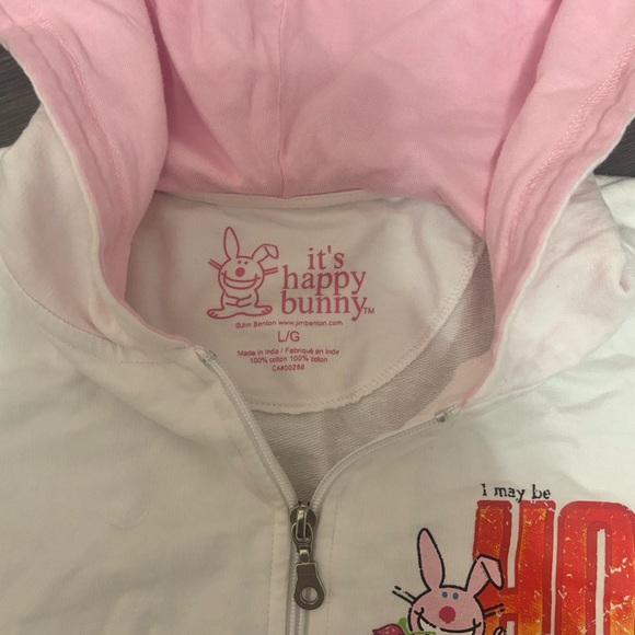 Y2K happy bunny t shirt zip up hoodie - Picture 3 of 3